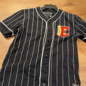 Eptm Black Pinstripe Button-Up Jersey